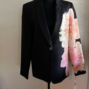 Calvin Klein Collection Suit Blazer - Black Floral